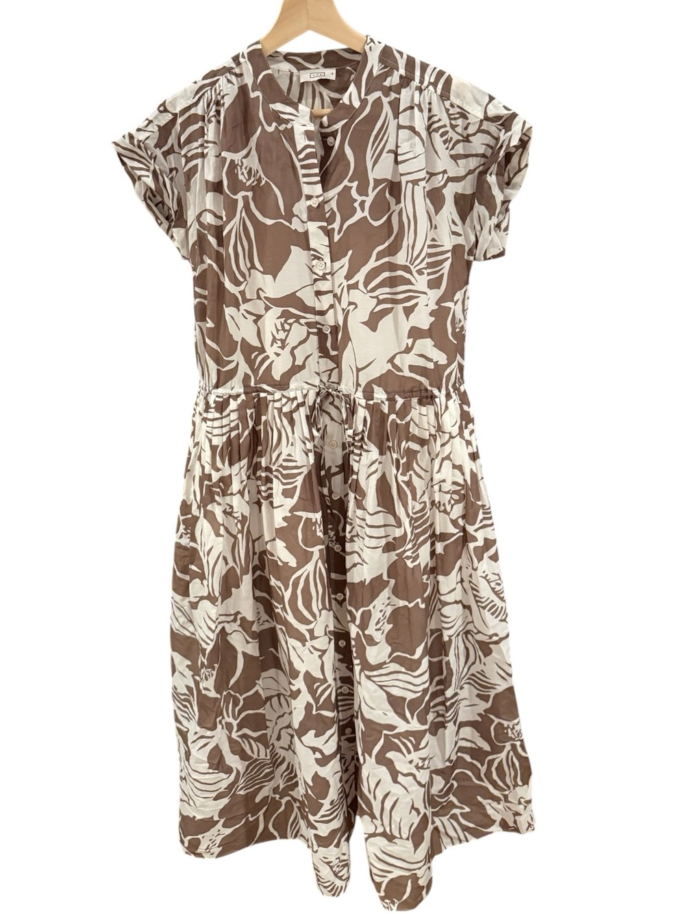AYR The Sway Teak Floral Cotton Silk Midi Dress Size XS